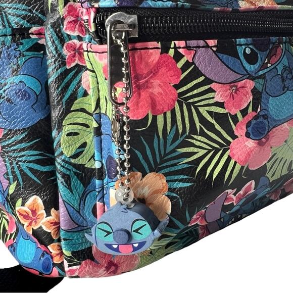 Loungefly Disney Lilo & Stitch Mini Backpack Stitch Poses Hawaiian Tropical - Picture 7 of 14